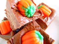 Julie's Fudge - PUMPKIN PATCH - Dark Chocolate & Bourbon Vanilla with Pumpkin Candy Toppers