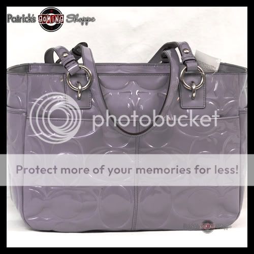 BNWT COACH EMBOSSED PATENT LEATHER GALLERY EAST WEST TOTE 17728 LILAC 