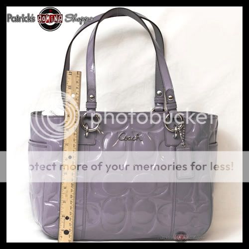 BNWT COACH EMBOSSED PATENT LEATHER GALLERY EAST WEST TOTE 17728 LILAC 