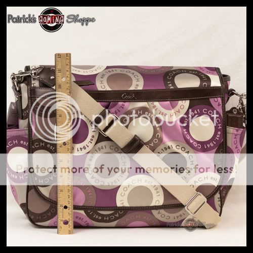 BNWT COACH SNAPHEAD PRINT BABY BAG MESSENGER 18377 PURPLE PINK BROWN 