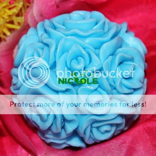 J11 Soft Silicone Handmade Soap Candle Mold Mould Rose Ball 2 Sizes